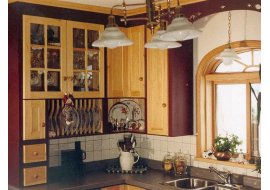 painted cabinets, natural doors! Photo