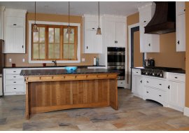 Oak Island & Painted Cabinets Photo