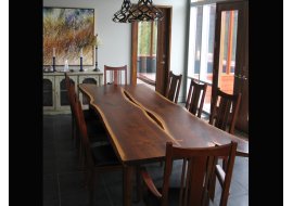 Live Edge Walnut Dinning Table Photo